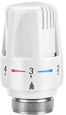 Shoze Thermostatic Radiator Head M30 x 1.5 System Temperature Control Valve Heat Valve Tool Automatic Standard Radiator Valves Replacement Fixed Head Heating System for Home Office White