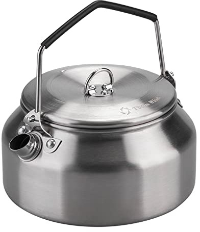 Thous Winds Camping Kettle 1Liter, Camp Tea Coffee Pot Stainless Steel Outdoor Hiking Kettle Pot Lightweight Durable Camping Tea Kettle