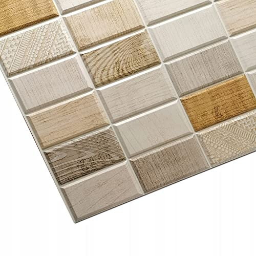 Deccart - 3D Wandpaneele Deckenplatten Deckenverkleidung Paneele PVC Wandverkleidung Wall Deko Panel Wand Panels Wandplatten Küche, Schlafzimmer, Wohnzimmer, Küchenrückwand | Matt Wood | 4 Stück