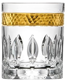 ARNSTADT KRISTALL Whiskyglas Bloom Gold (10 cm) Kristallglas mundgeblasen · handgeschliffen · Handmade in Germany · inkl. 24 Karat Goldrand