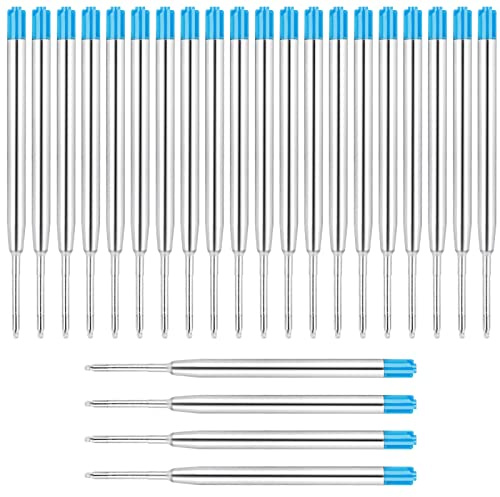 ENLACE 24 Stück G2 Kugelschreiberminen aus Metall, 1 mm, Blau 9,9 cm | Großraumminen, Gleichmäßiger Tintenfluss, für Formulare, Notizen, Prüfungen und Skizzen