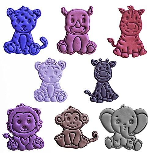 Zoo Animal Cookie Cutters and Stamps Fondant Stamp Debosser Icing Cookie Decoration Cake (Small - 6cm)