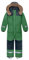 L SERVER Kinder Skianzug Jungen mit Kapuze Winddichte Wasserdichte Schneeoverall Mädchen Warmer Schneeanzug Dickere Skioverall mit Reflektierenden Streifen, Grün, 122-128