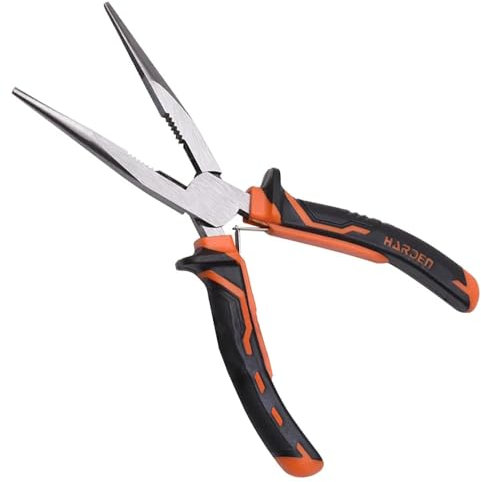 Edward Tools Pro Needle Nose Pliers 8” - Heavy Duty Long Nose Pliers - Spring Loaded Design with Wire Cutter - Ergo Soft Grip Handle with Safety Ridge - For Home, Fishing, Jewelry, Crafts (1)