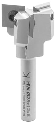 ENT 20427 vändskär planfräs skaft (S) 8 mm, diameter (D) 28 mm, NL 12 mm, GL 60 mm, SL 35 mm, Z3 treuddig, i hårdmetall, för överfräsar