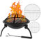 Feuertonne für den Garten - Feuerschale - Grill - Vielseitig einsetzbar - Feuerschalen für den Garten, klappbar - Sicher und wetterfest - Mit Funkenschutz für gemütliche Feuerstelle Outdoor Rundgrill