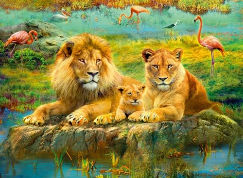 Ravensburger Puzzle 12000220 - Löwen in der Savanne - 500 Teile Puzzle für Erwachsene und Kinder ab 12 Jahren, Tier-Puzzle