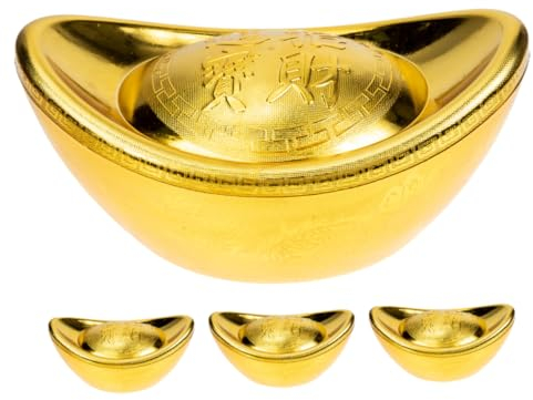 STOBAZA 4stücke -box Dekorativer Yuanbao Bonbon-etui Chinesischer Stil Reichtums-glücksbarren Barren-ornament Kunststoff-form Für Hausdekor Mit Realistischem Design