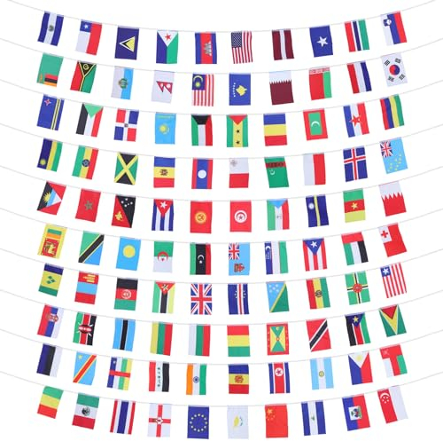 Sosoport Weltflaggenbanner Länderflaggen Der Welt Internationale Flaggen 100 Länder Kleines Nationalflaggenbanner