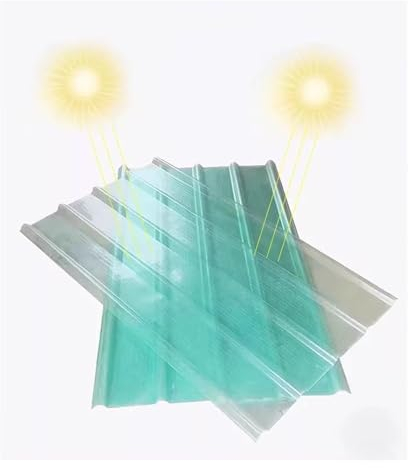 1 mm dickes wärmeisolierendes Trapezblech, transparentes Profilblech, 3/4/6/8/10/12/16/Stück Tageslichtpaneel, Dachblech, Carport-Wandpaneel, Welldachpaneele(Color:12pcs,Size:1mm-0.9*1.5m/35*59in)
