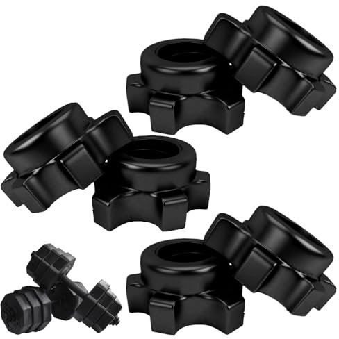 BIAEHIPATE 6 Pcs Dumbbell Hex Nut Weight Screws Collars Hex Bar Weight Clips Anti-Slip Barbell Clips for Dumbell Weight Lifting Fitness Training