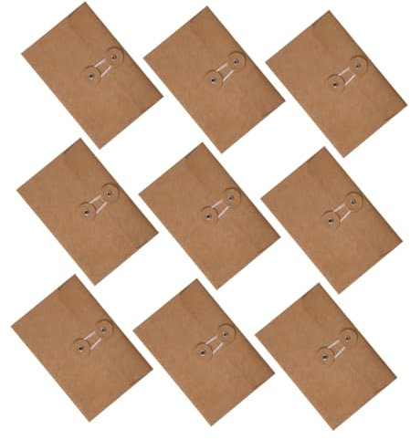 TOGEVAL 24stücke Vintage Kraftpapier Umschläge Mit Schnur Multifunktionale Briefumschläge Für Dokumente Briefe Rechnungen Für Büro Und Zuhause