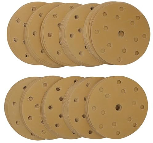 150mm Sanding Discs Aluminium Oxide Abrasive 320 Grit 15 Hole Hook + Loop 100pc