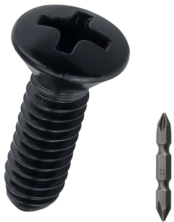 #8-32 x 3/4 Stainless Oval Head Machine Screws (100 pcs), 18-8 (304) Stainless Steel Phillips Drive Oval Head, Full Thread, Black Coated, Fayeploo (Screwdriver Bit Included)