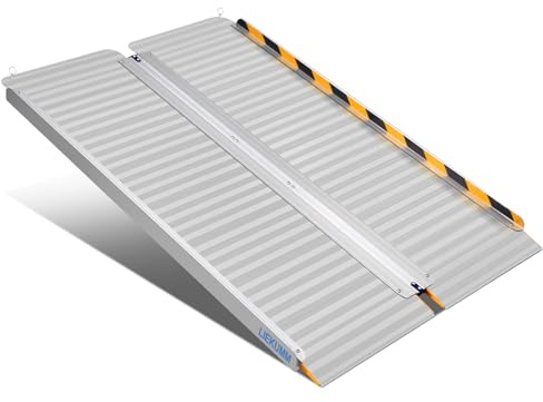 LIEKUMM 121 x 77 cm Folding Wheelchair Ramp, 450 kg Capacity, Heavy-Duty