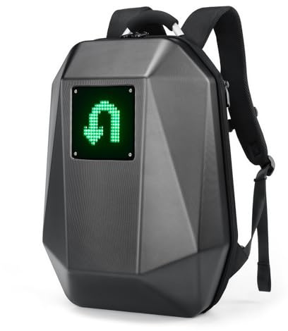 LED -Ryggsäck Stor Kapacitet Vatten Proof Helmet Bag Laptop Ryggsäck med Programmerbar Skärm USB -port och BT -kommunikation för Motorcykelcykling Resor