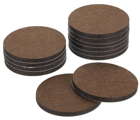 uxcell Furniture Pads, 12Pcs 2.5 - Round Self Adhesive Felt Furniture Pads, Floor Protectors for Furniture Feet Chairs Legs Hardwood Floors (Brown)