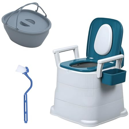 tinysiry Comodino da comodino, altezza regolabile, sedia WC portatile con braccioli staccabili, sedile WC per mobilità medica per anziani adulti disabili anziani assistenza domiciliare 1