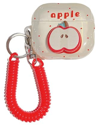 SCJLSDA Custodia protettiva per AirPods 4 carina, design Kawaii con motivo arcobaleno di mele, creativa e divertente custodia trasparente per cuffie per AirPods di 4a generazione (mela)