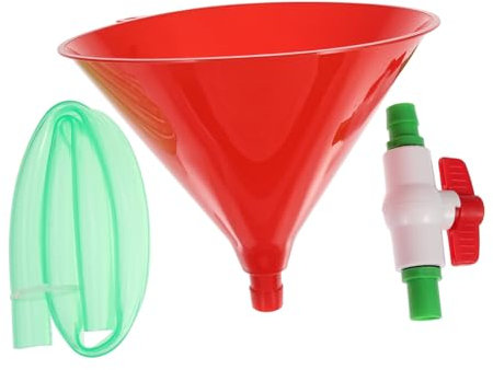 DINHEAROM Beer Funnel with Valves Plastic Beer Funnel Tube Single and Double Pipe Party Supplies Drinking Games for Bottle Filling
