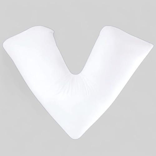Pro Home V Pillow Case – Soft V Shaped Pillow case For Adults | Triangular V Shape Pilow Case For Neck, Back & Side Sleepers | V Cushion Cover For Adults (White, Only Pillowcase)
