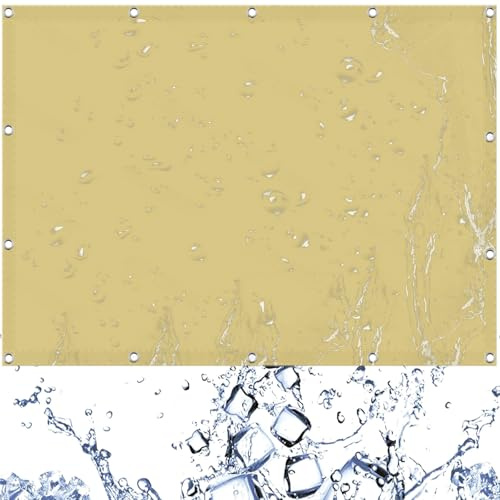 Vela Ombreggiante Rettangolare 400 x 800 cm Rettangolare, Pes Protezione 95% Uv, Tenda Vela Ombreggiante per Esterno, Giardino, Piscina, Giallo sabbia