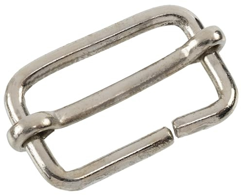 AERZETIX - Lote de 12 hebillas deslizantes ajustables | paso de correa de 30 mm | de metal | color plata | para bandoleras, mercería, marroquinería, ropa, bolsos, arneses y correas