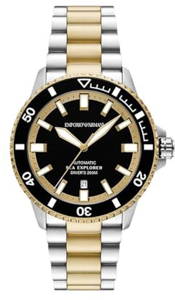Emporio Armani Herren 42MM Zweifarbige Edelstahluhr, AR60089