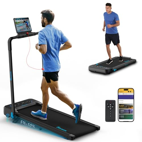 Laufband für Zuhause mit Neigung bis 14 km/h | kompakte Walking Pad mit LED-Anzeige, Fernbedienung und App-Steuerung für Zuhause und Büro