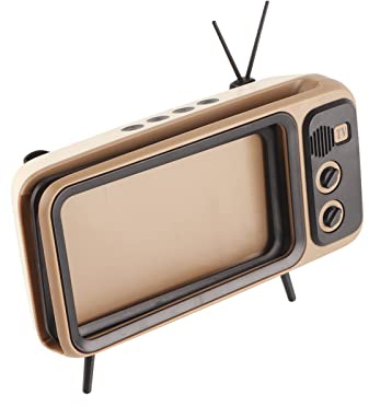 RASTKY Haut-Parleur Stéréo HD en Forme de Téléviseur Rétro pour Une Expérience de Style Vintage, adapté aux Téléphones Mobiles de Moins de 6, Rend la Vie Pleine de Plaisir, pour Les (Gray)