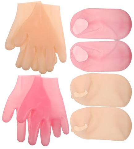 BETOOKY Feuchtigkeitsspendende Silikon Fußmasken Socken für Hornhautentfernung und Fußschutz Elastische Feuchtigkeitssocken für Trockene Füße für Zuhause und Schönheitsstudios