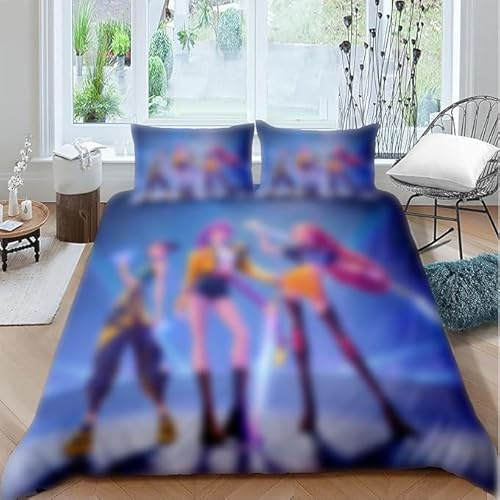 JJZENKD Hun-trix Ru-mi Kin-der - Biancheria da letto per bambini, 135 x 200 cm, motivo cartone animato, in microfibra 3D, idea regalo per fan degli anime