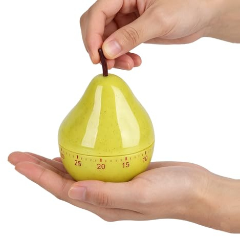 1Pcs Egg Timer, Lightweight Mechanical Kitchen Timer, Pear with 60 Min Countdown, Manually Mechanical Timers for Cooking and Baking, Kitchen Timers Wind up for Home Activities