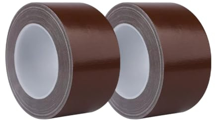 JIHUOO 2 Rolls 2 Inch x 22 Yards Heavy Duty Duct Tape Multi Purpose Dark Brown Duct Tape Waterproof Carpet Tape Tear by Hand Packing Tape Strong Adhesive Tape for Indoor Outdoor Repairs