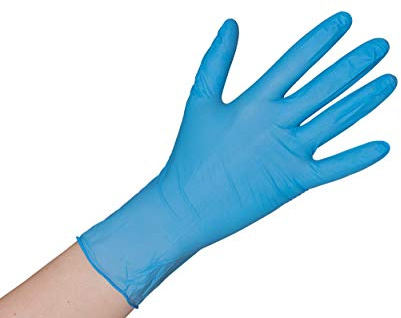 Nitrilhandschuhe puderfrei blau 100 Stück Größe S - XL Einmalhandschuhe Nitril Einweg- Handschuhe ohne Latex (Gr. S, Blau)