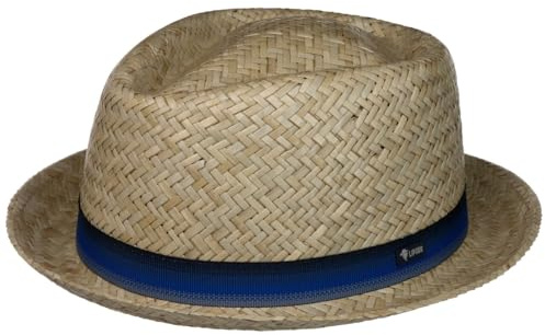 Lipodo Diamond Crown Strohhut Porkpie Made in Italy Damen Herren Frühling Sommer