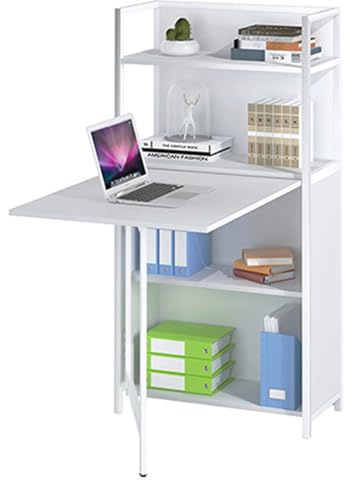 yelloo - Scrivania Salvaspazio Piccola, Scrivania Bianca con Cassetti per Ufficio, Cameretta, Tavolo Scrivania a Muro dal Design Semplice Ideale per Zona Studio e Smart Working (Mod. COMPACT)