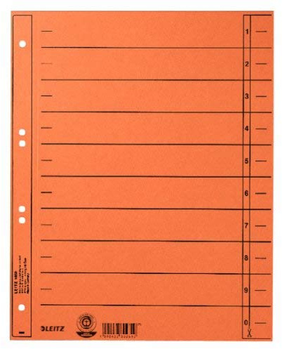 LEITZ Trennblätter, A4 Überbreite, Manilakarton 230g/qm 100 Stück