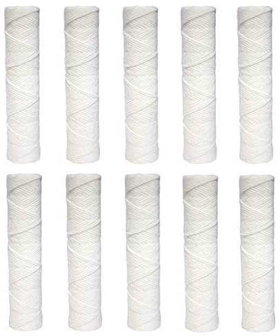 WK Cartucho filtrante de 10 pulgadas, hilo enrollado, 50 micras, agua limpia y segura, uso doméstico y comercial, paquete de 10 unidades