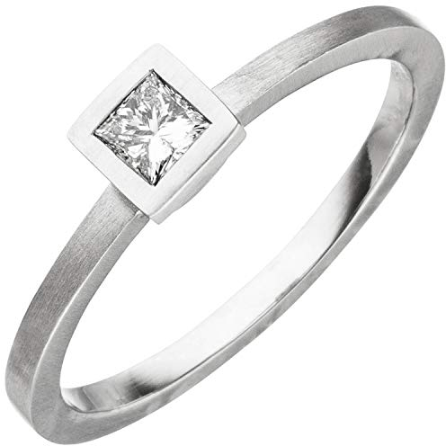 Jobo Damen-Ring aus 950 Platin mit Diamant im Princess-Schliff Größe 58
