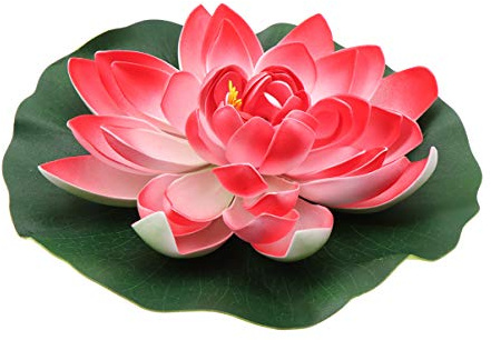 HEMOTON Künstliche Seerose Schwimmend 11 Zoll Große Simulation Lotusblume Teich Dekoration Für Garten Wasserflächen Und Haus