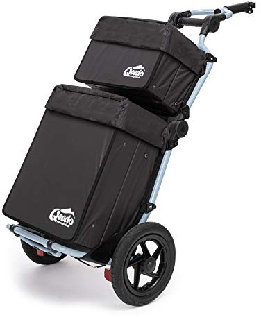 qeedo Travoy Fahrrad Lastenanhänger (2020) Set mit Qeedo Faltboxen - Cool Grey