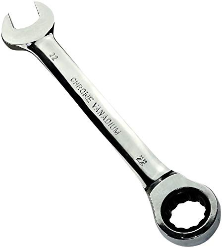 AERZETIX - Llave Plana combinada manual extremo abierto/Clásico 22mm - a Llave de trinquete 22mm Anillo/Ojo 12 lados - Métrico - CR-V - para Apriete/Ensamble - Mango Recto Pulido - DIN 3113 - C45507