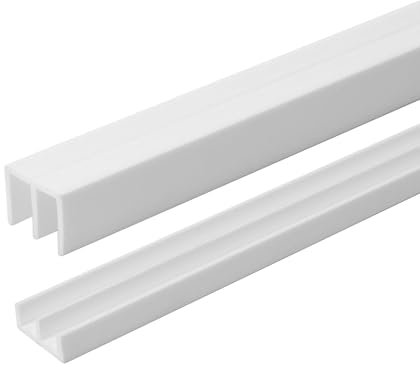 1/4 Panel Sliding Door Track - 36 White Plastic Upper & Lower Set, USA Made, Pack of 1 - Outwater