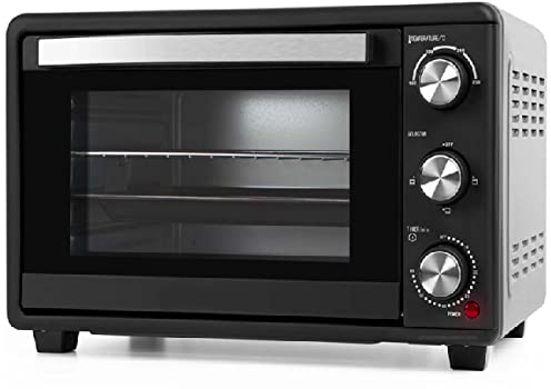 Horno eléctrico de sobremesa. Capacidad de 25 litros. Potencia 1.500 W. Calor superior e inferior. Temporizador 60 minutos.