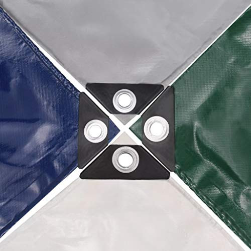 Ksodgun Telone 650 g/m² 4 x 6 m Verde PVC Telo impermeabile con occhielli in alluminio, usato per legna da ardere, camion e mobili da giardino