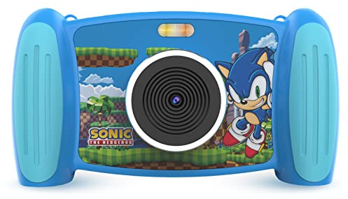 Accutime SNCC3009 Interaktive Kinderkamera Sonic, 5MP Foto, 1080p Videoauflösung, 4-Fach Zoom, 5 lustige Filter & Special Effekts, 4 Coole Spiele, 2in1 Bildschirm, mit Micro SD Karte, blau