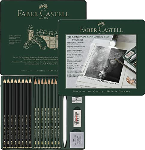 Faber-Castell Graphite Pencil Pitt Mat - 8pcs. and 9000 8pcs. in tin