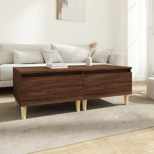 SHUJING Beistelltische 2 STK Sofatablett, Sofatisch, Side Table, Laptoptisch Für Couch, Konsolentisch, Mini Tisch, Kaffeetisch, Beistell Tisch, Braun Eiche 50x46x35 cm Holzwerkstoff