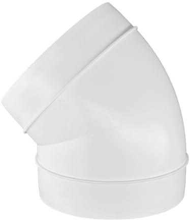 H&C VENT tubo a gomito 45°, scarico e ventilazione 100 mm, tubo di plastica per cappa